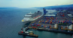 Msc Preziosa Cruise Ship - From the Sky, Greenock